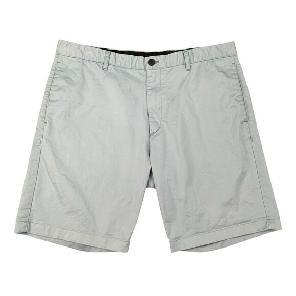 Theory Shorts Mens 36 Cloudy Blue Cotton Twill Zaine Classic Fit Stretch Chino - Picture 1 of 15